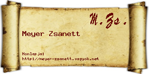 Meyer Zsanett névjegykártya